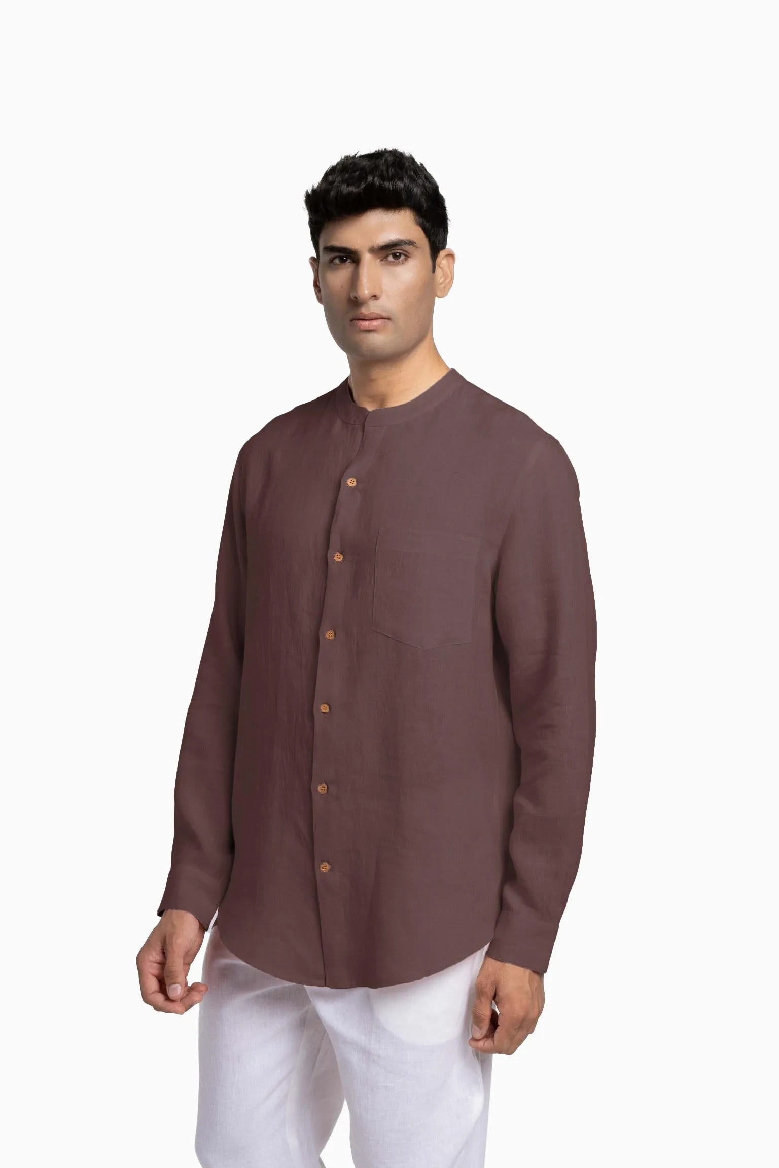 Linen Tyler Shirt-Misty Lilac