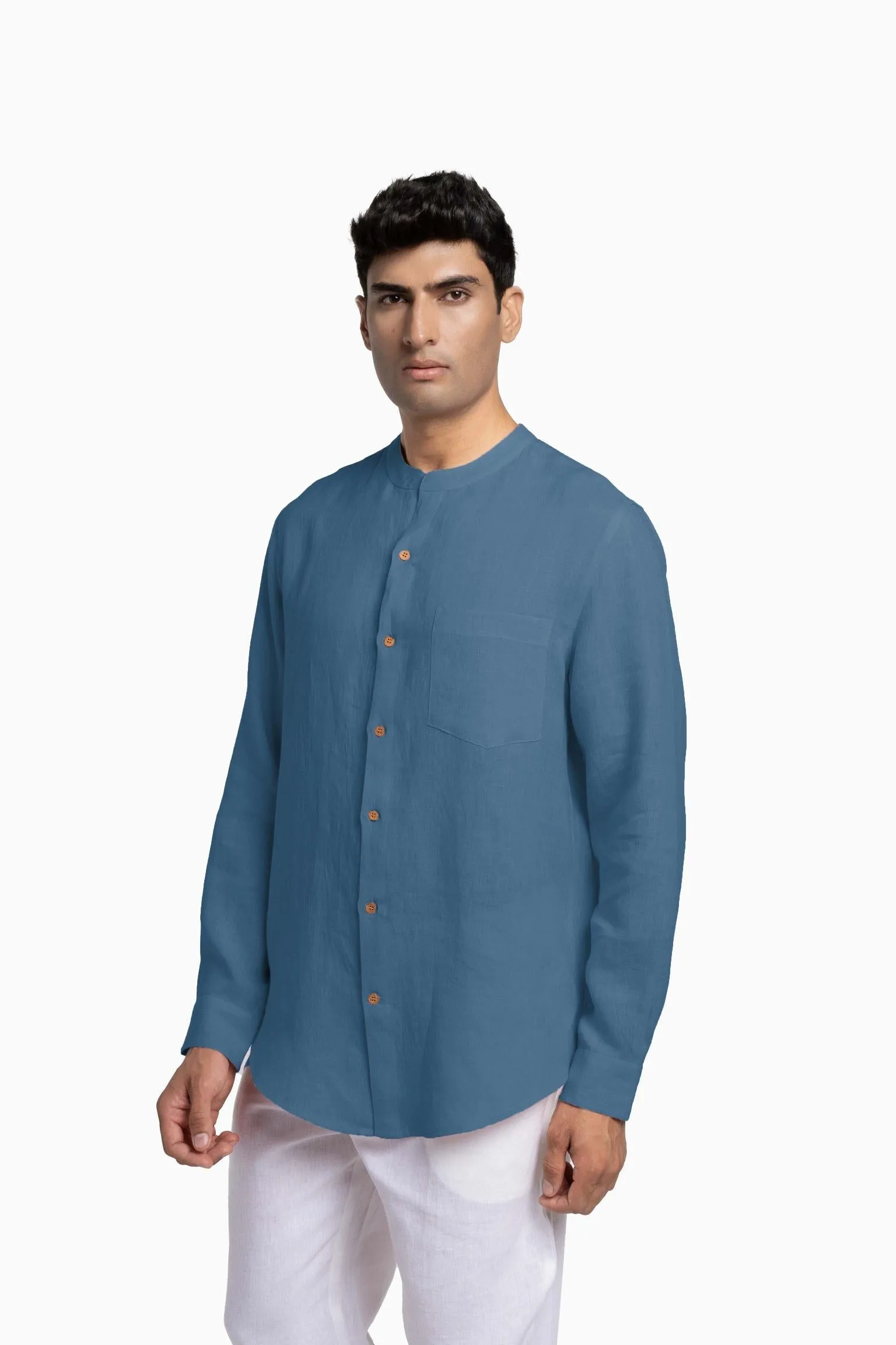 Linen Tyler Shirt-Misty Lilac