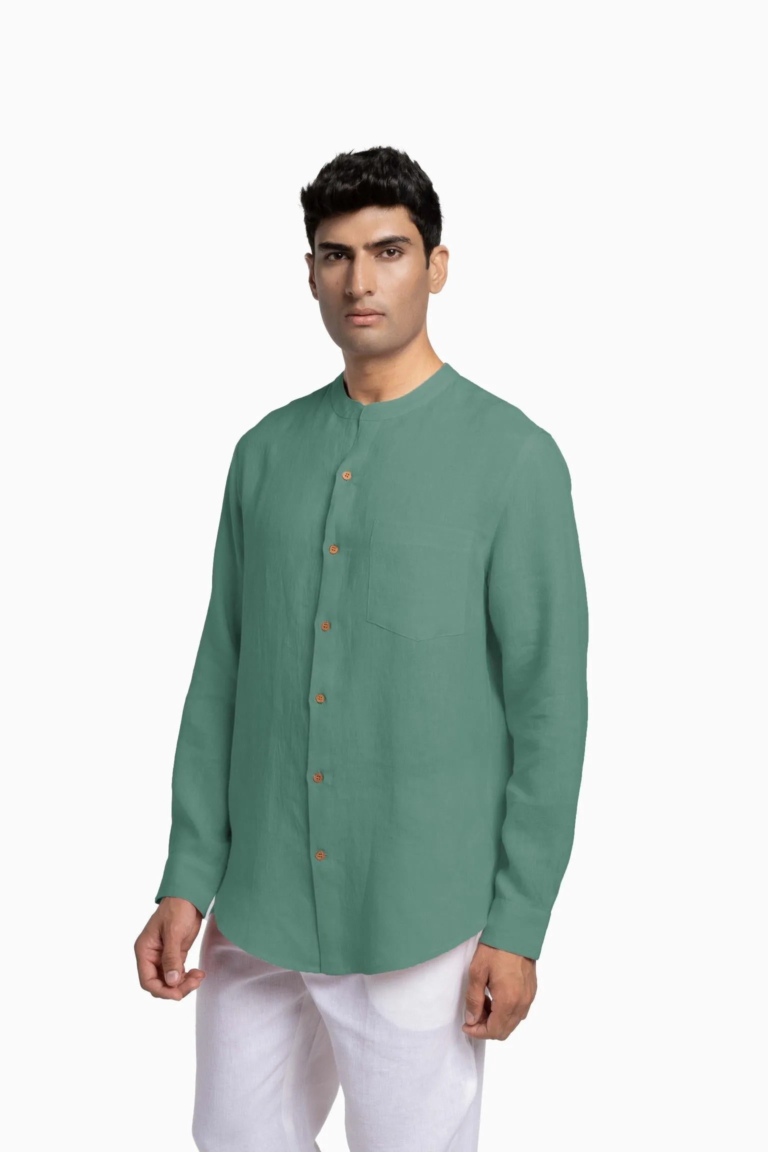 Linen Tyler Shirt-Misty Lilac