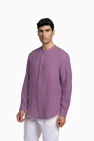 Linen Tyler Shirt-Misty Lilac