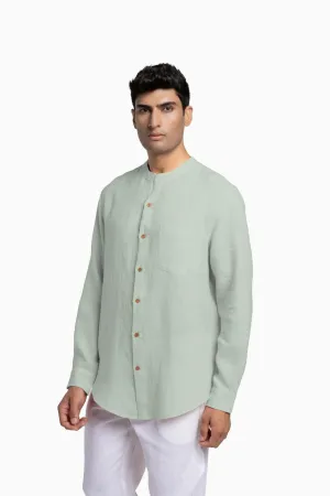 Linen Tyler Shirt-Sage Green