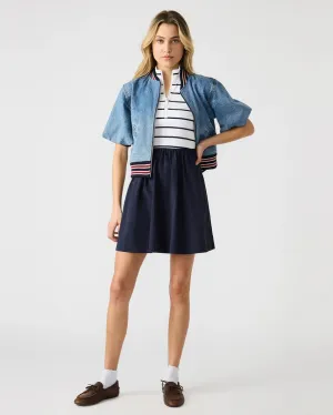 Lyon Dress Navy Stripe
