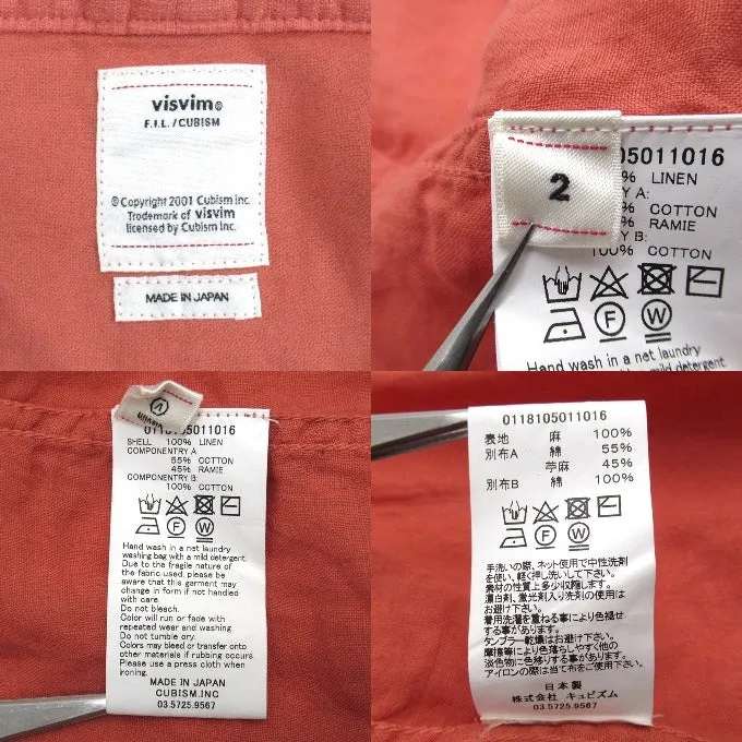 [M] VISVIM 18SS Lhamo Shirt Linen Salmon