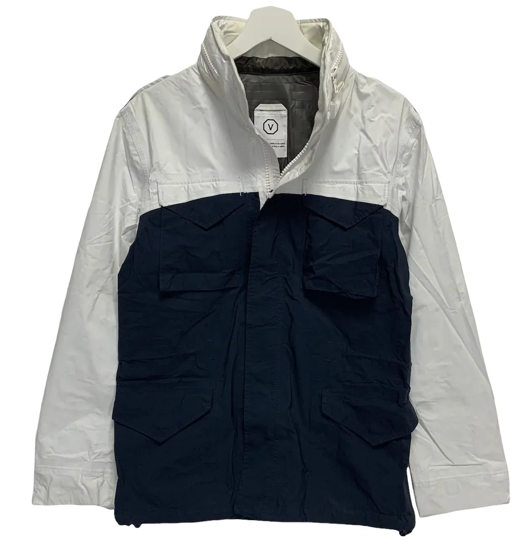 [M] Visvim Ripstop 2.5L Paclite Gore Tex Dado Bickle M-65 Jacket White/Navy