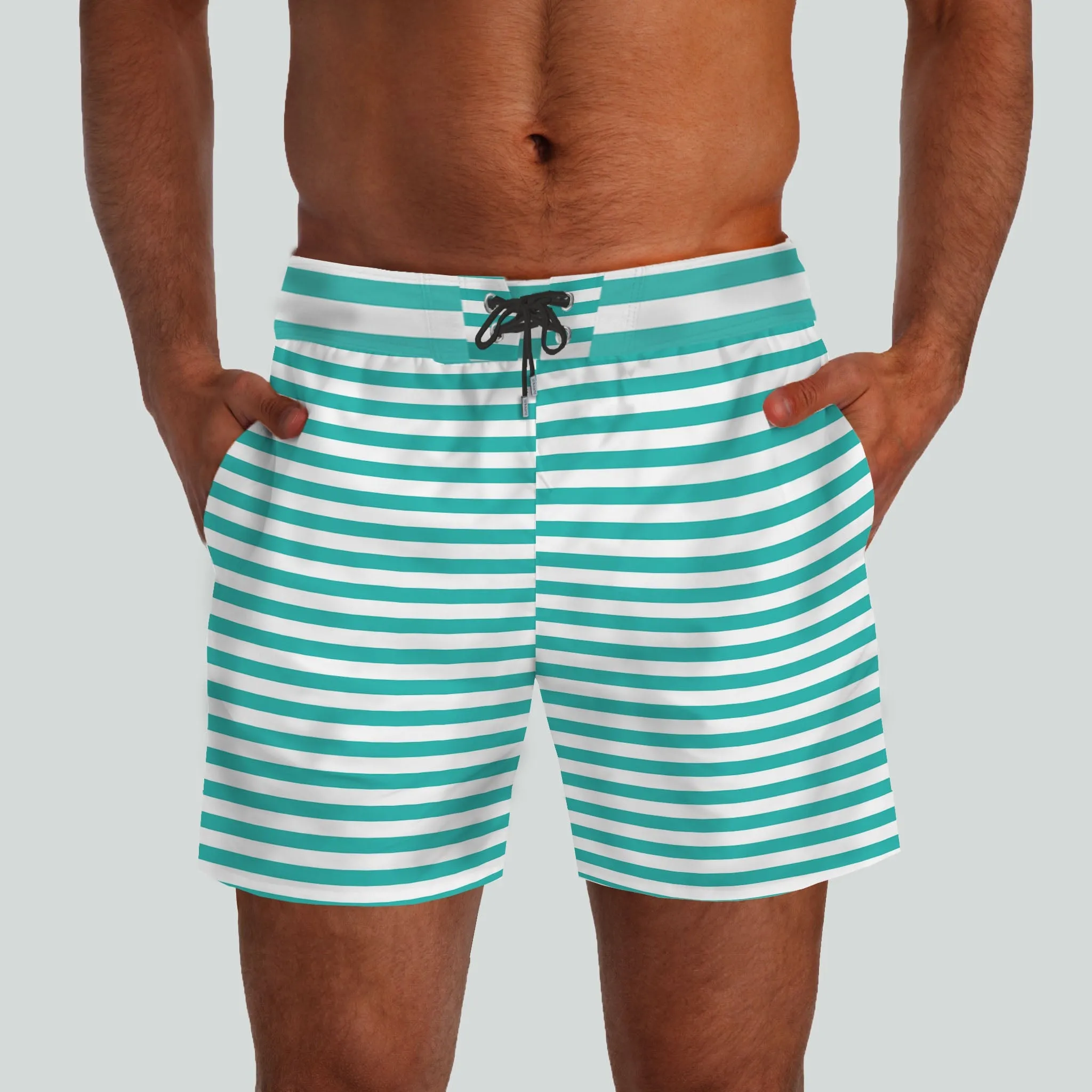 Malibu Teal & White Boardshorts
