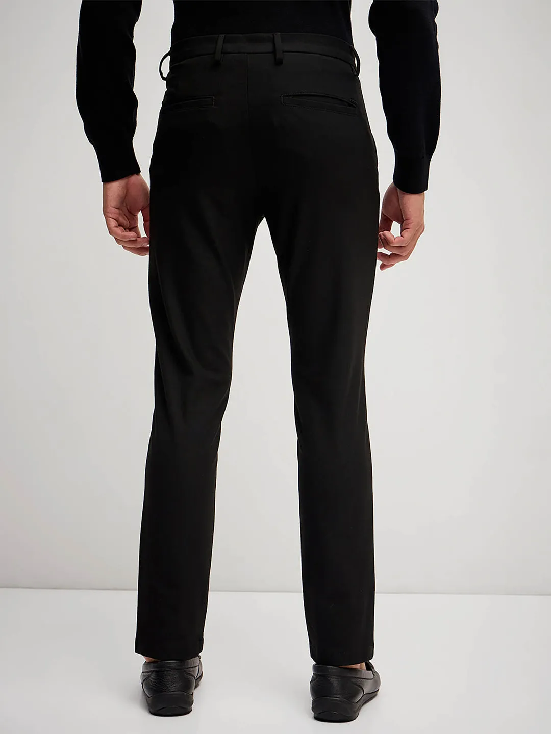 Men's Imported Textured Velen Cool Black Pant