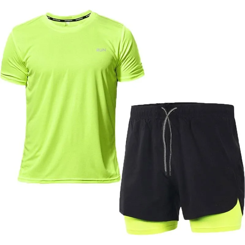 Men's summer running, gym & fitness sets with quick-dry tees & shorts
