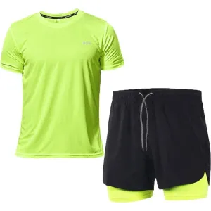 Men's summer running, gym & fitness sets with quick-dry tees & shorts