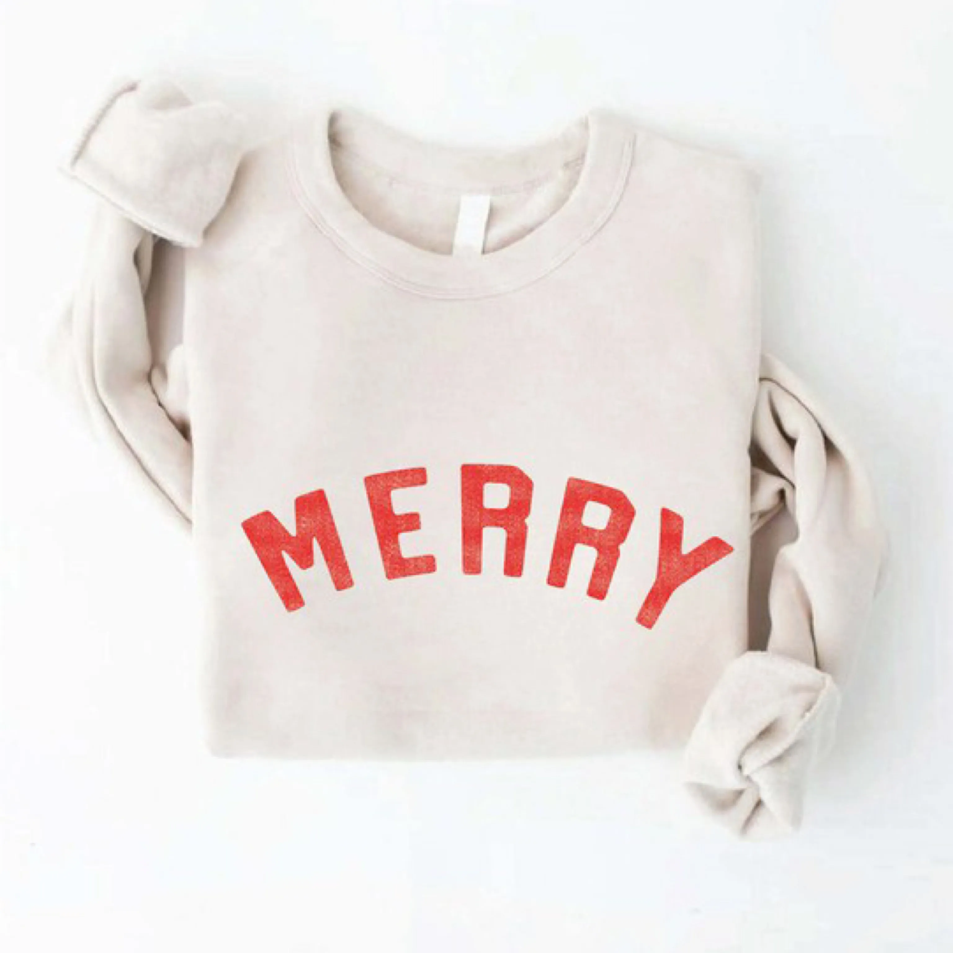 MERRY Crewneck Fleece Relaxed Fit Sweatshirt