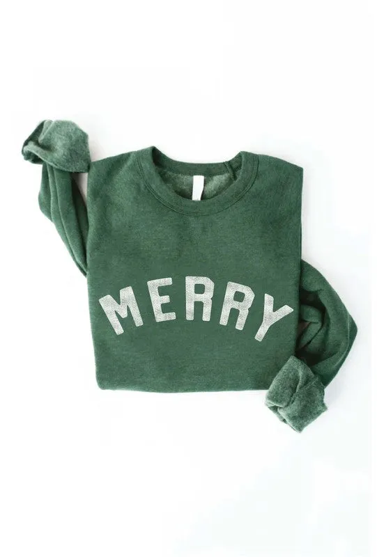 MERRY Crewneck Fleece Relaxed Fit Sweatshirt