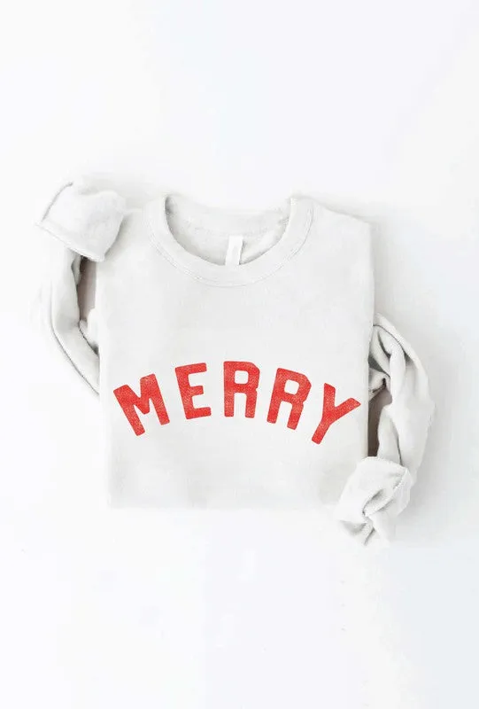 MERRY Crewneck Fleece Relaxed Fit Sweatshirt