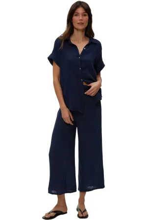 Michael Stars Medina Cropped Gauze Pants in Nocturnal