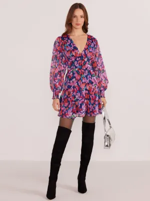 Mink Pink- Animal Print Calista Chiffon Mini Dress