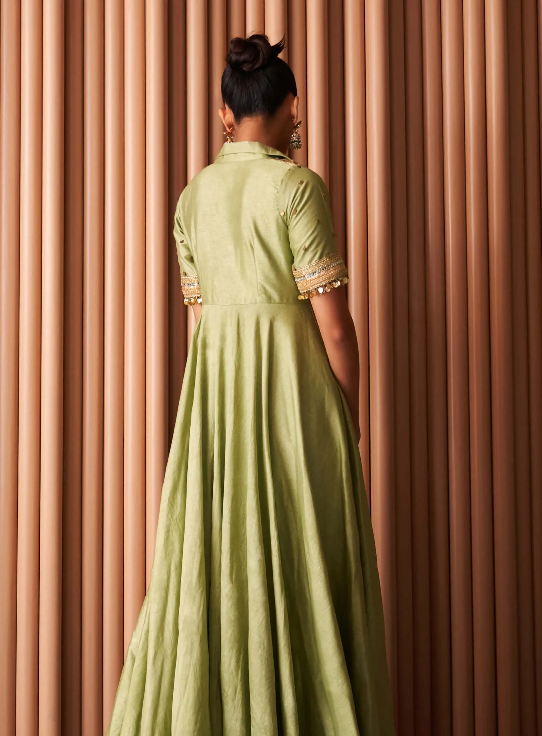 Mint green laurel dress