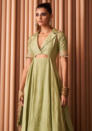 Mint green laurel dress