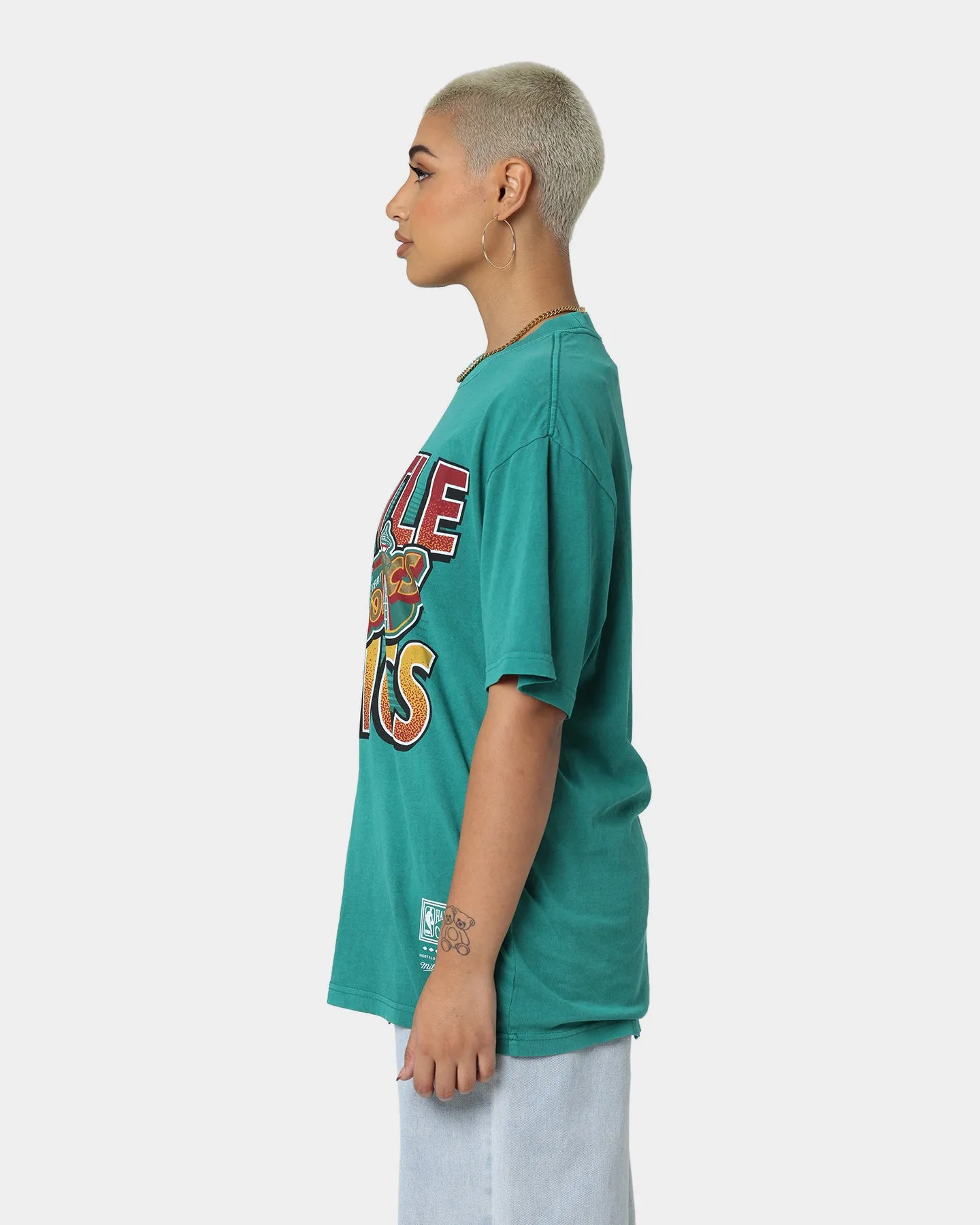 Mitchell & Ness Seattle Sonics Incline Stack Vintage T-Shirt Faded Green