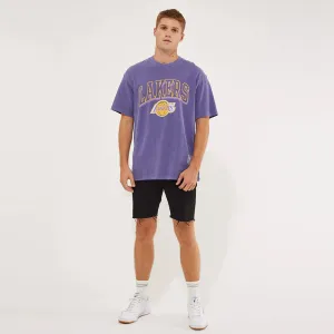 MITCHELL & NESS - Vintage Keyline Logo Tee Lakers Faded Purple