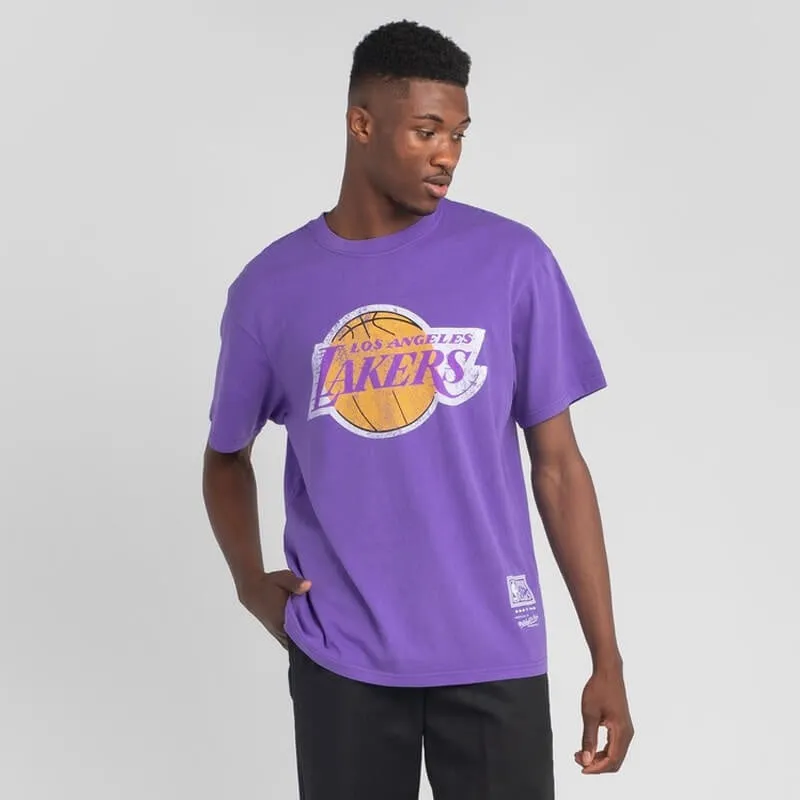 MITCHELL & NESS - Vintage Keyline Logo Tee Lakers Faded Purple