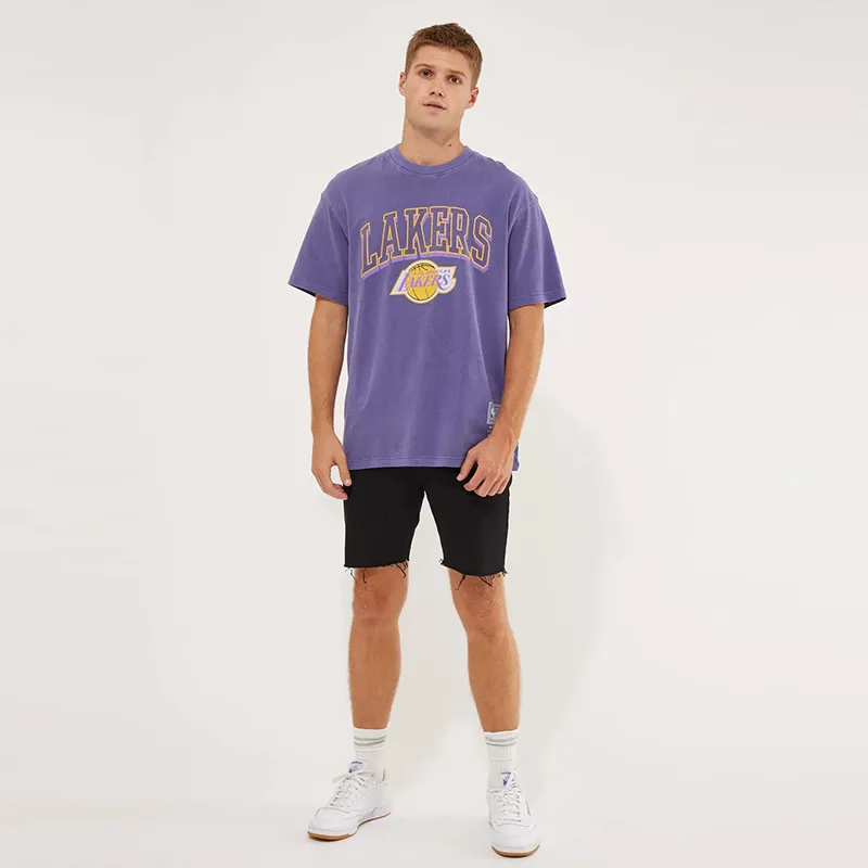 MITCHELL & NESS - Vintage Keyline Logo Tee Lakers Faded Purple