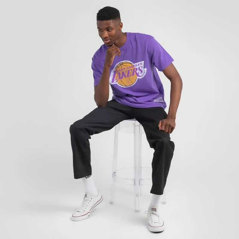 MITCHELL & NESS - Vintage Keyline Logo Tee Lakers Faded Purple