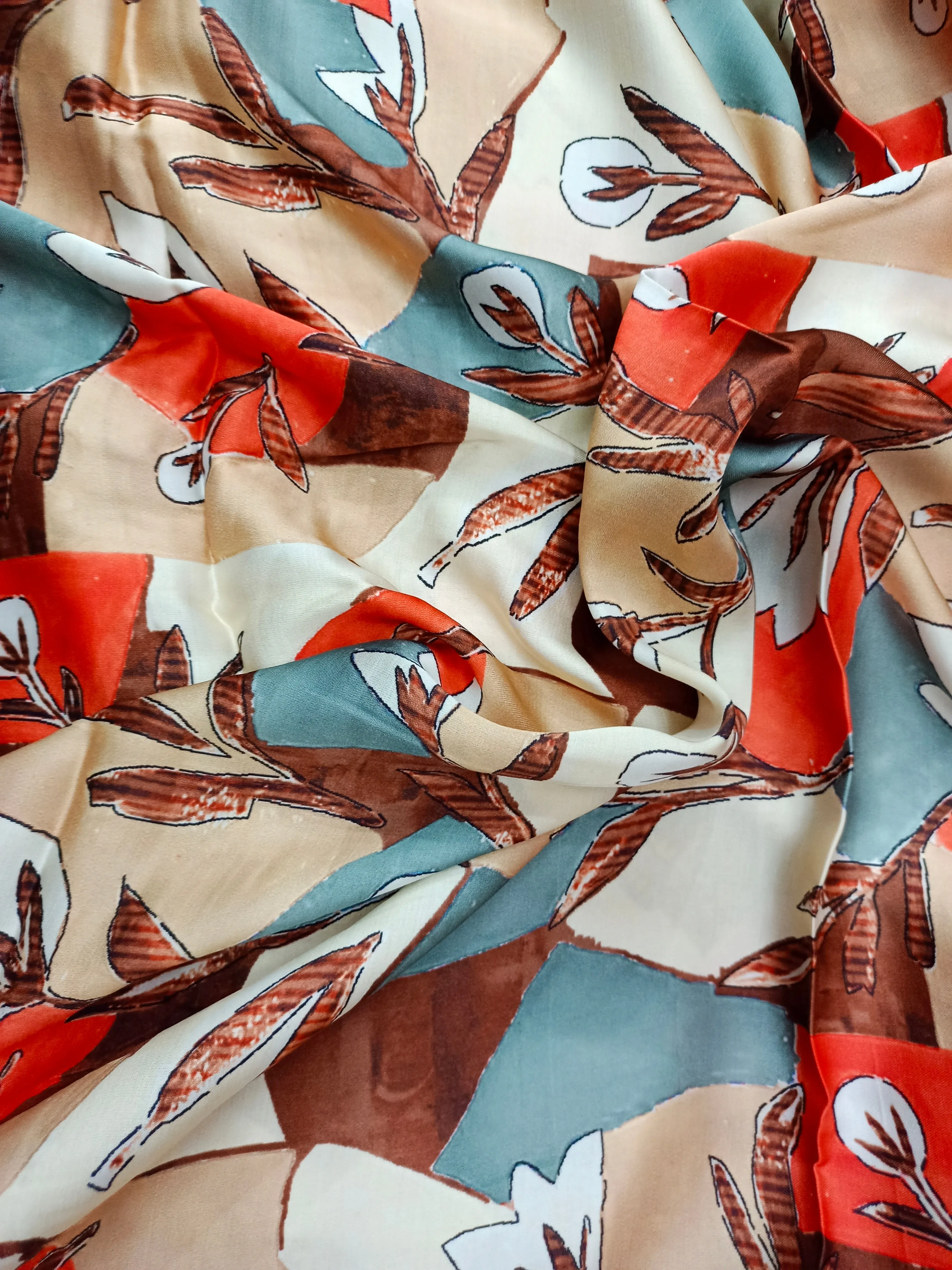 Modal Soft Muslin Textured Digital Printed Fabrics
