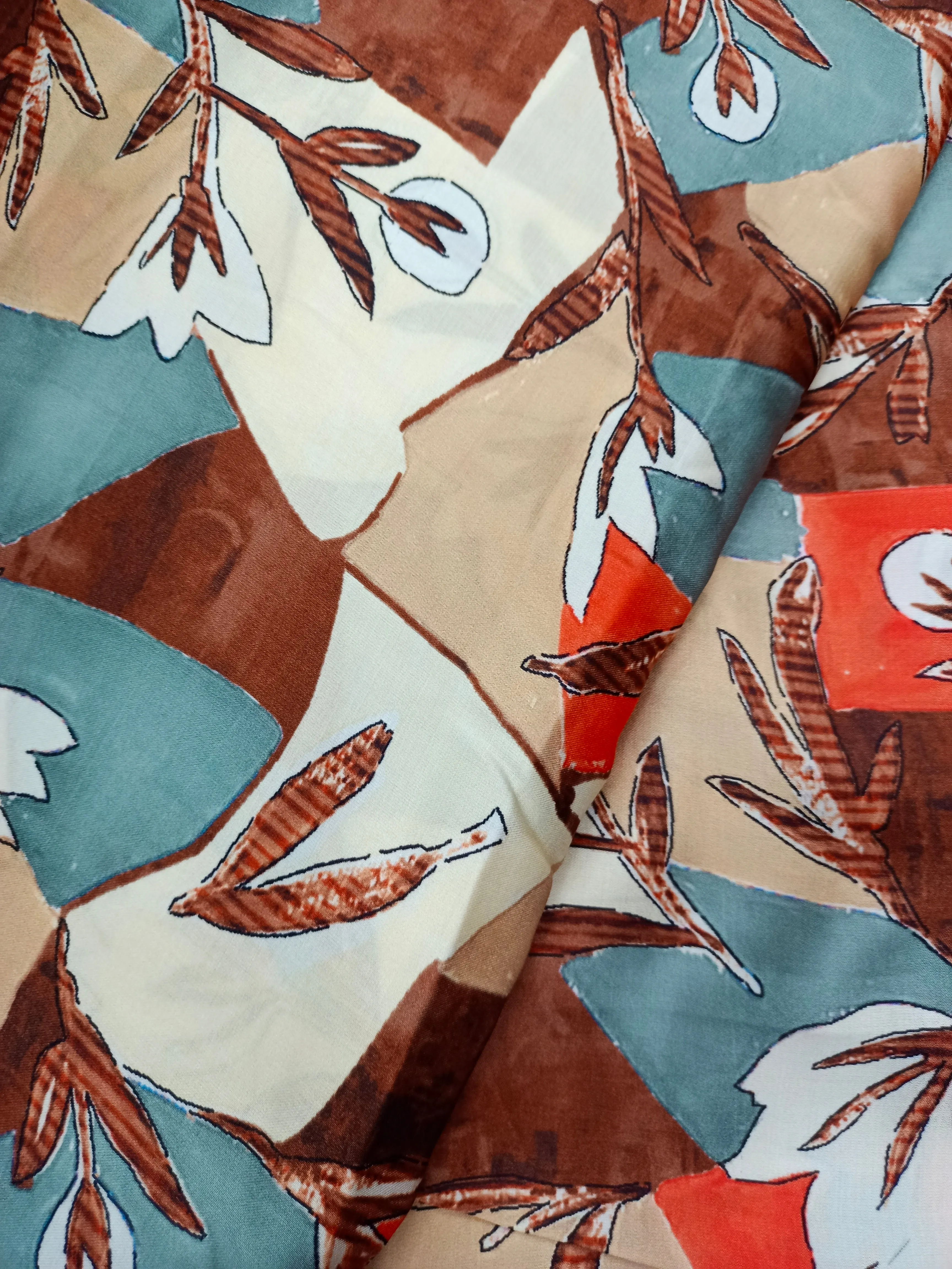 Modal Soft Muslin Textured Digital Printed Fabrics