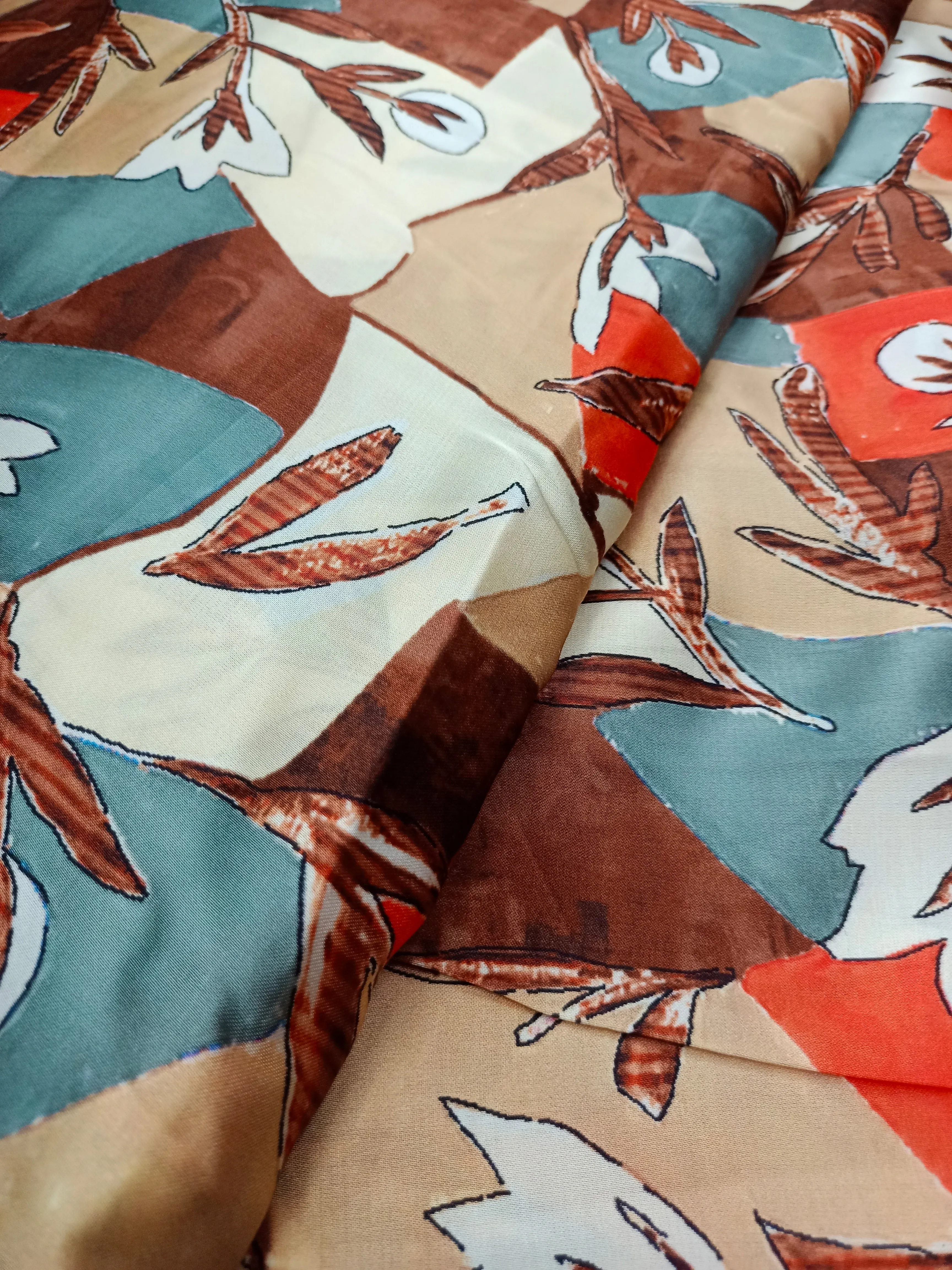 Modal Soft Muslin Textured Digital Printed Fabrics
