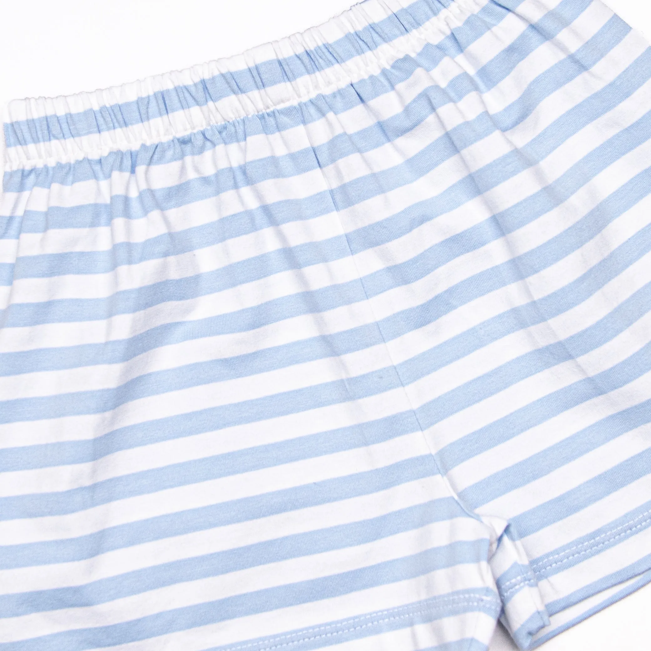 Mr. Mouse Applique Short Set, Blue Stripe