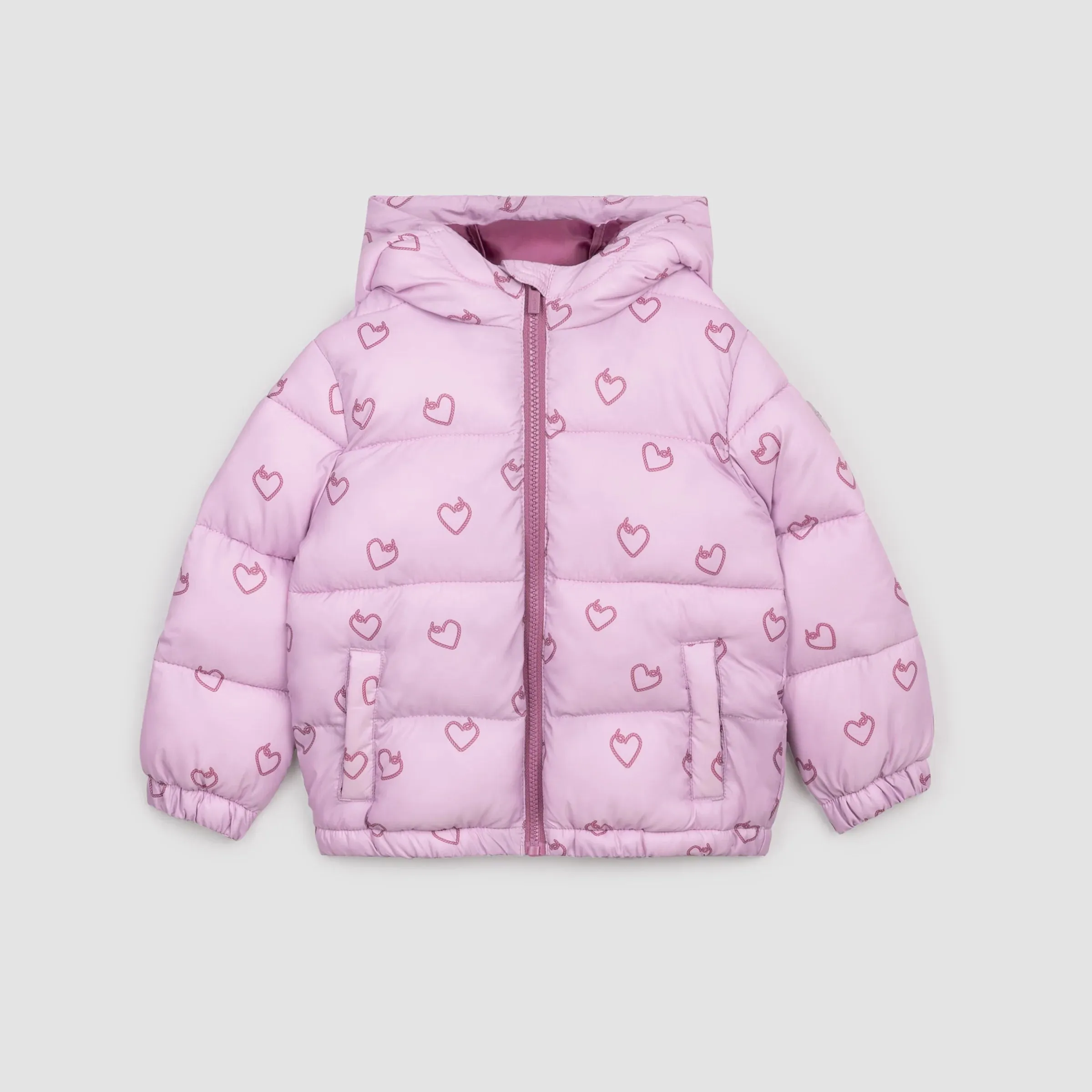 MTL- Heart Print on Orchid Hooded Packable