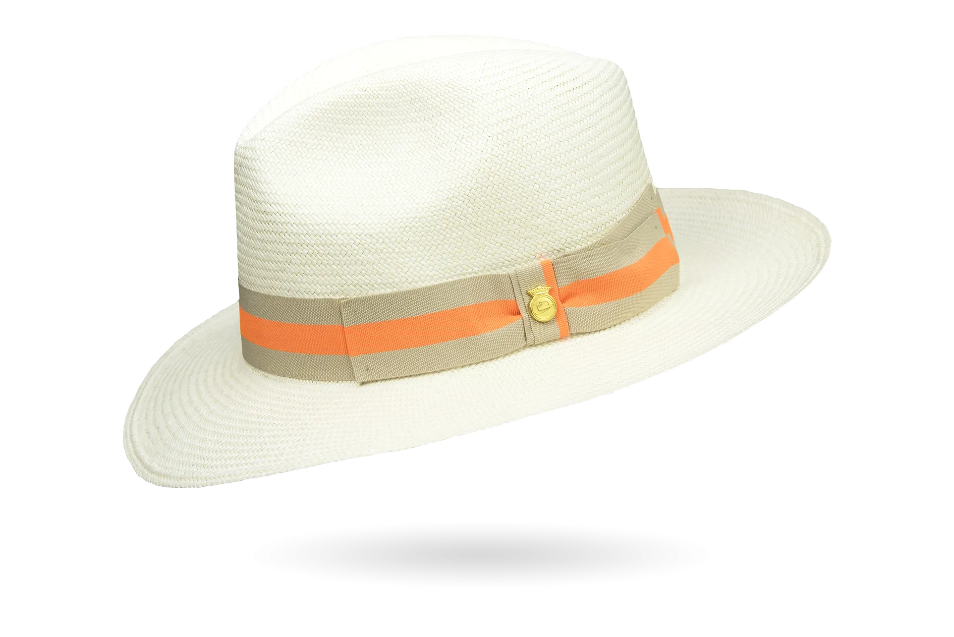 NEON BAND FINE PANAMA HAT ITALIAN BOW DOWN BRIM FRONT