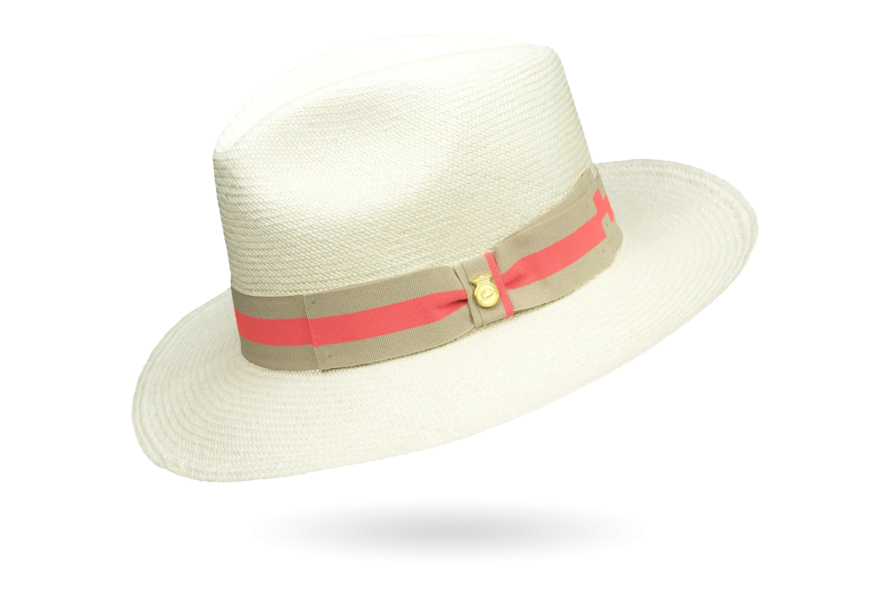 NEON BAND FINE PANAMA HAT ITALIAN BOW DOWN BRIM FRONT
