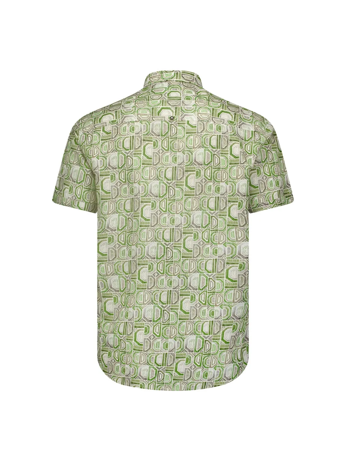 NO EXCESS ALL OVER PRINT LINEN BLEND S/S SHIRT 23440307