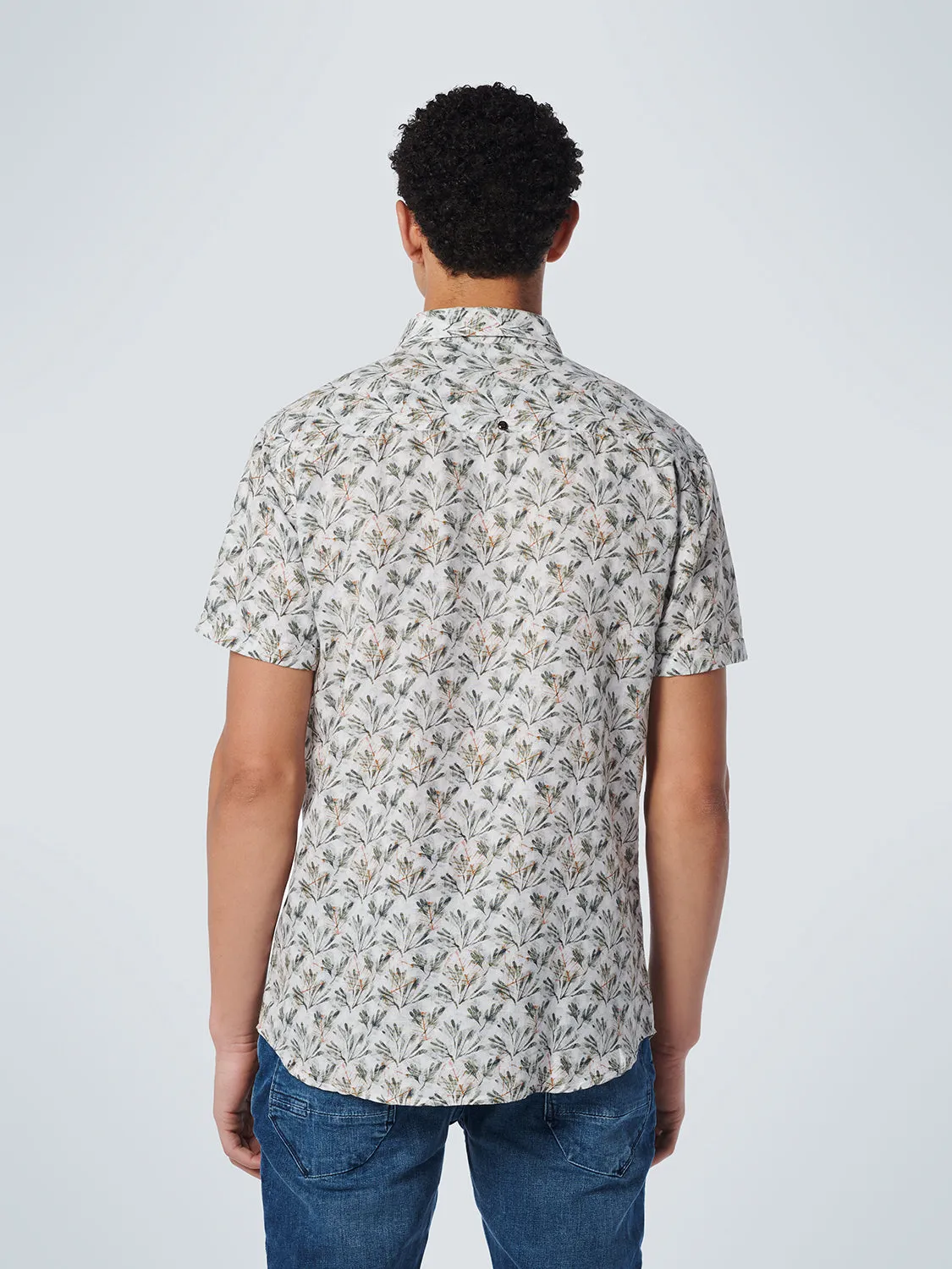NO EXCESS ALLOVER PRINT LINEN BLEND S/S SHIRT 19440346