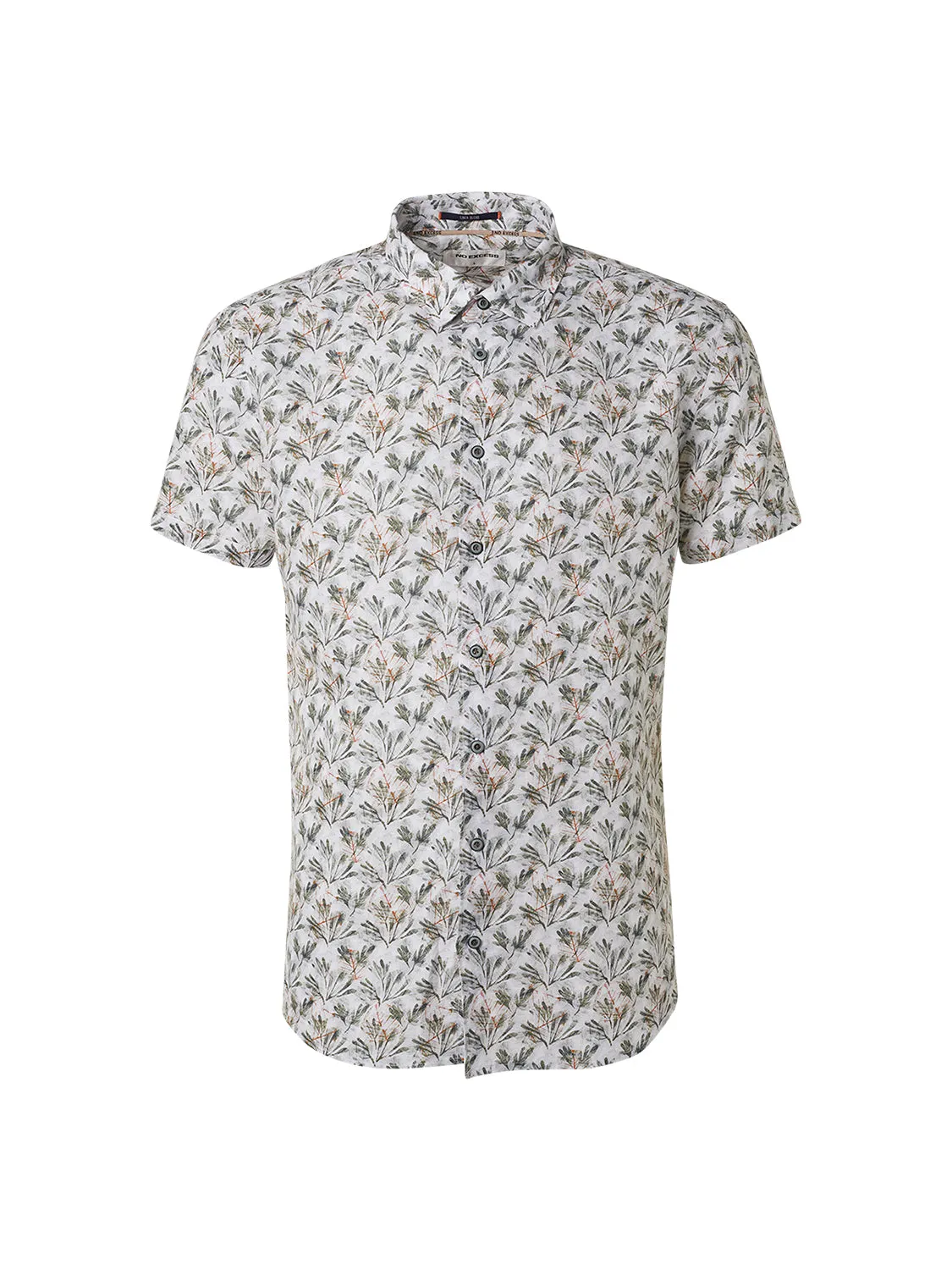 NO EXCESS ALLOVER PRINT LINEN BLEND S/S SHIRT 19440346