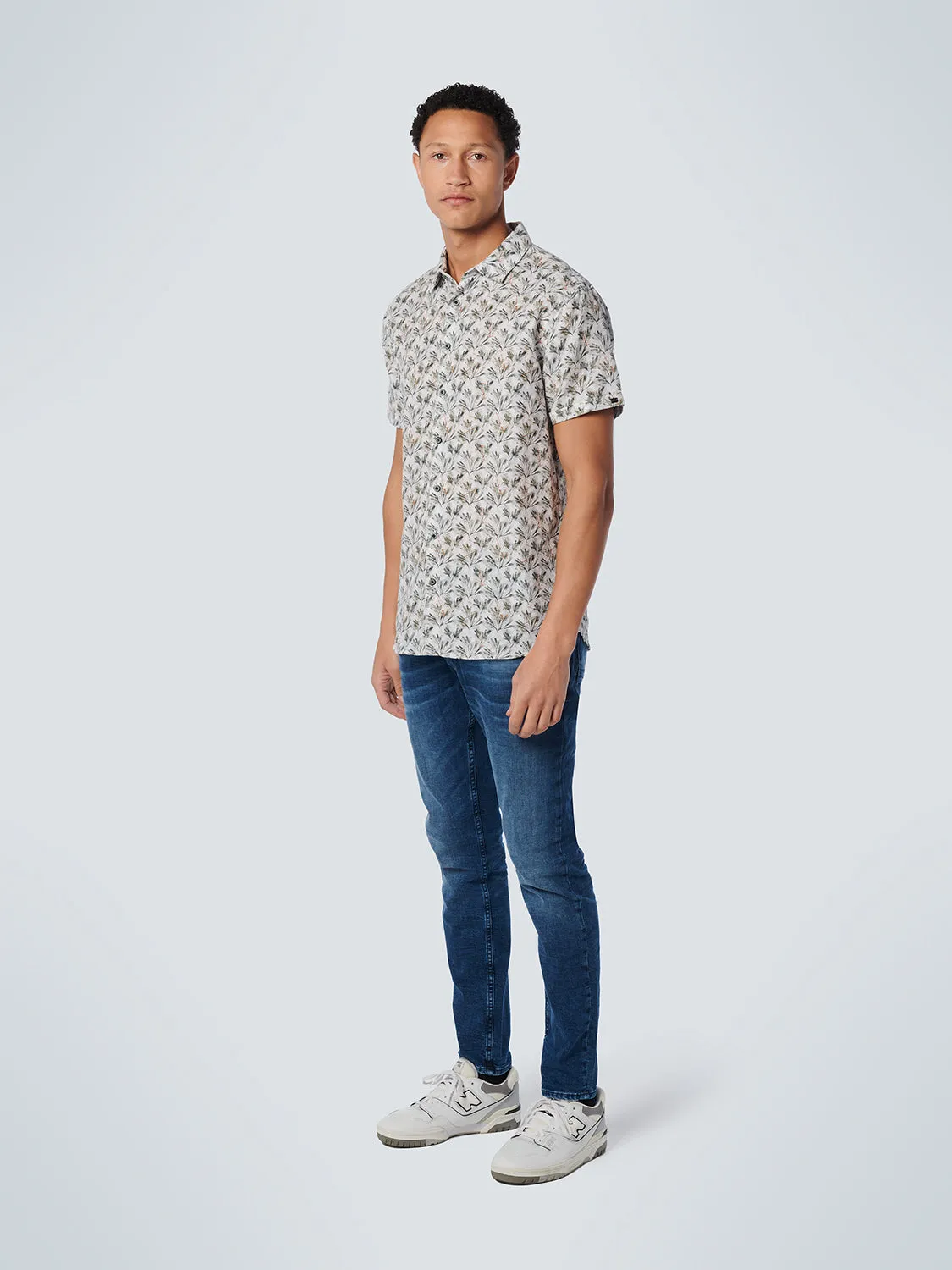 NO EXCESS ALLOVER PRINT LINEN BLEND S/S SHIRT 19440346