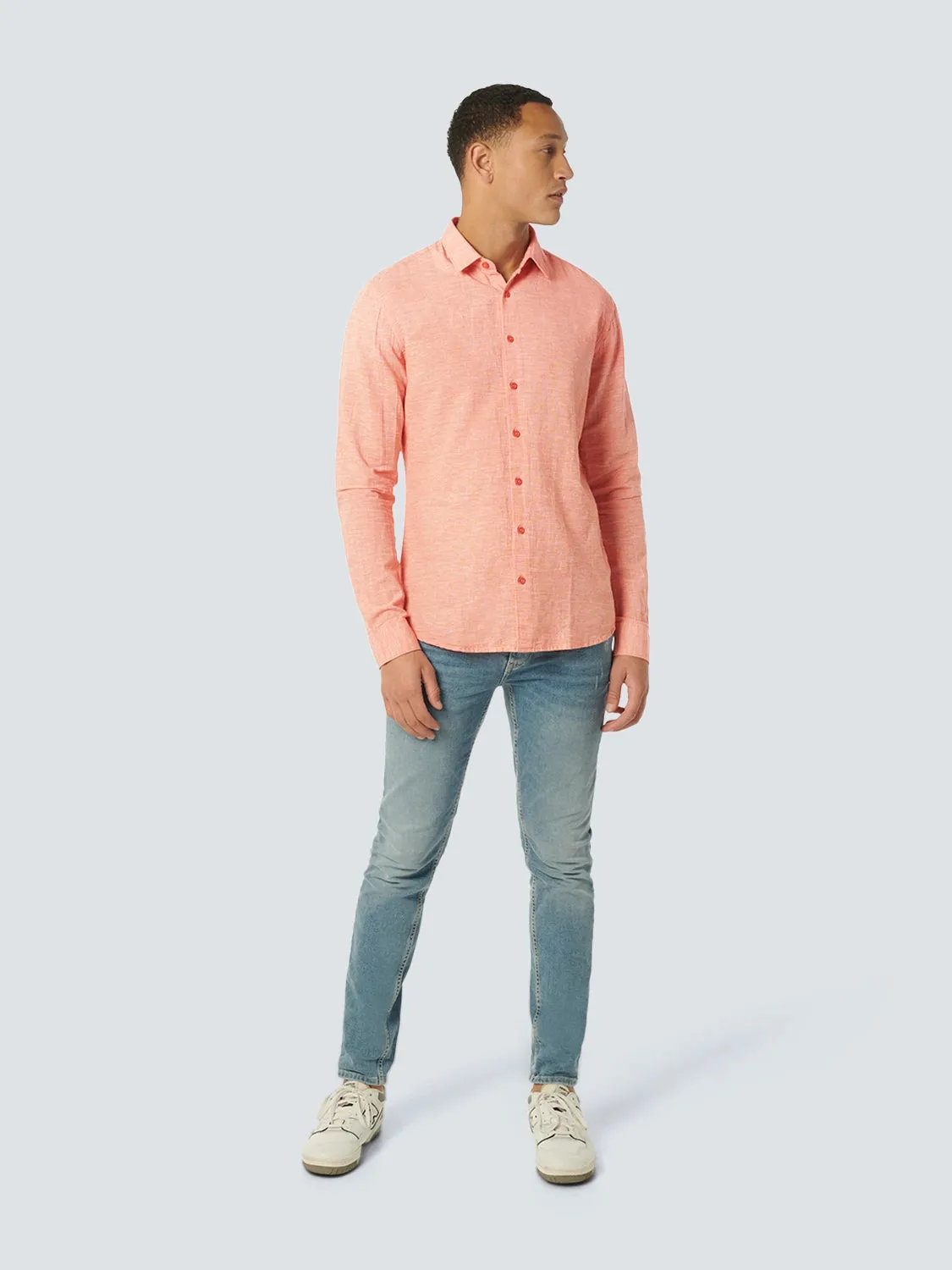 NO EXCESS LINEN BLEND TEXTURED L/S SHIRT 23450215