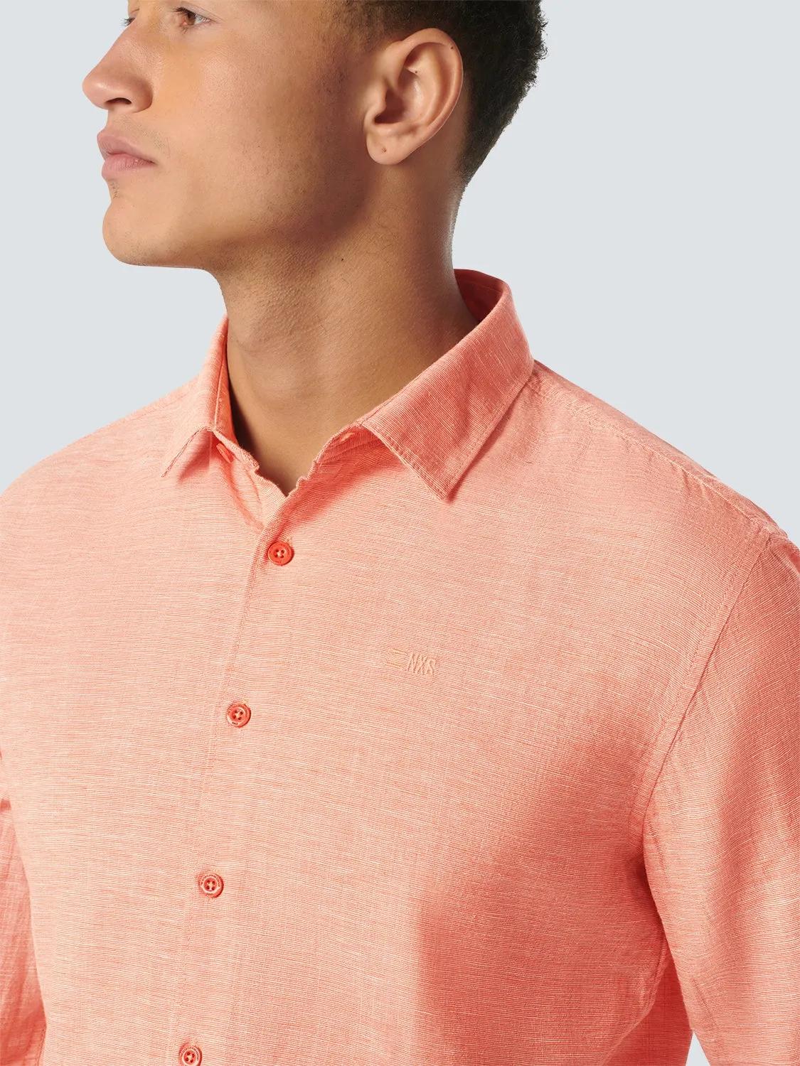 NO EXCESS LINEN BLEND TEXTURED L/S SHIRT 23450215