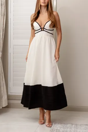 NOEMI FLOWY MAXI DRESS - Beige