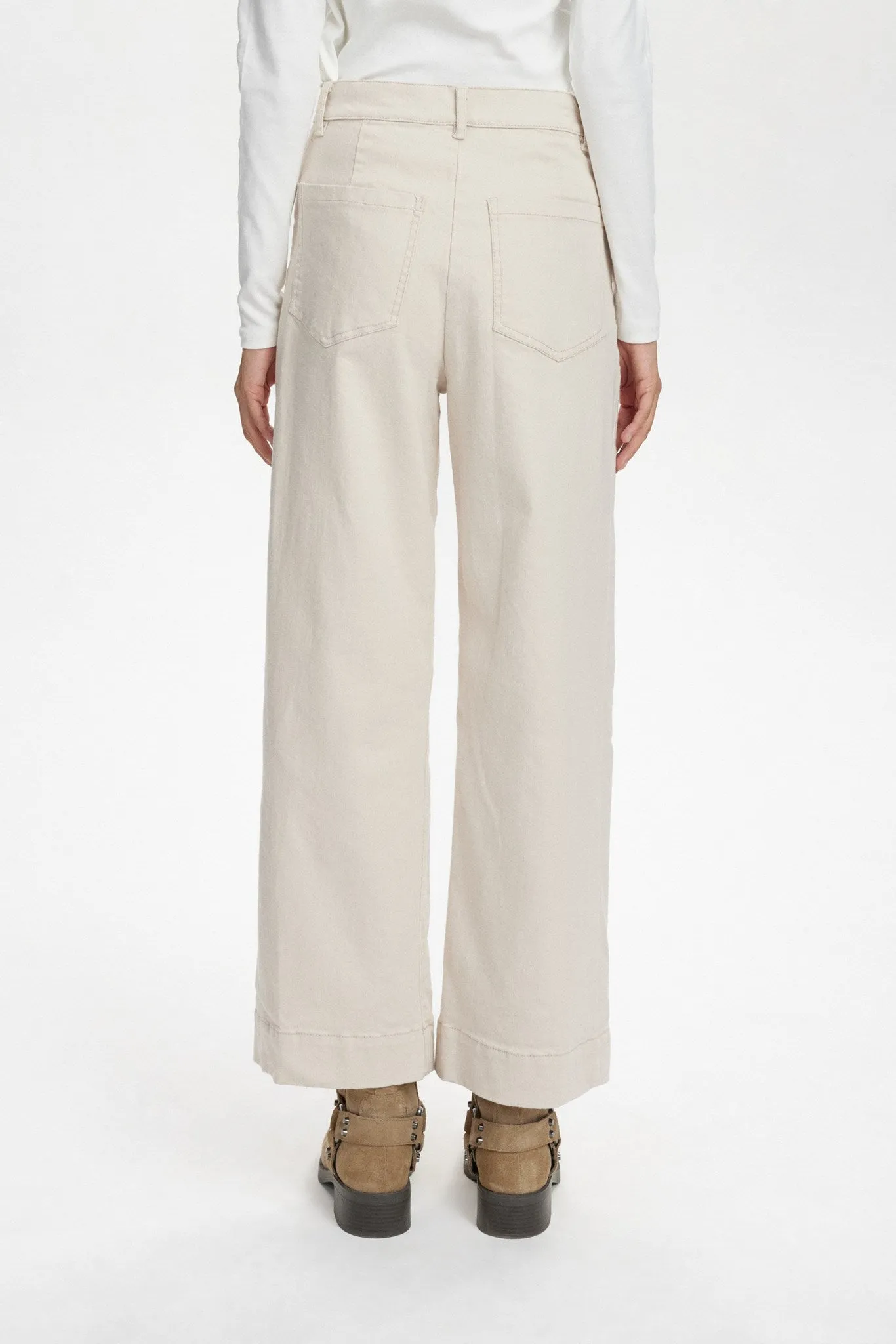 NULULU PANTS CROPPED - Grey Morn