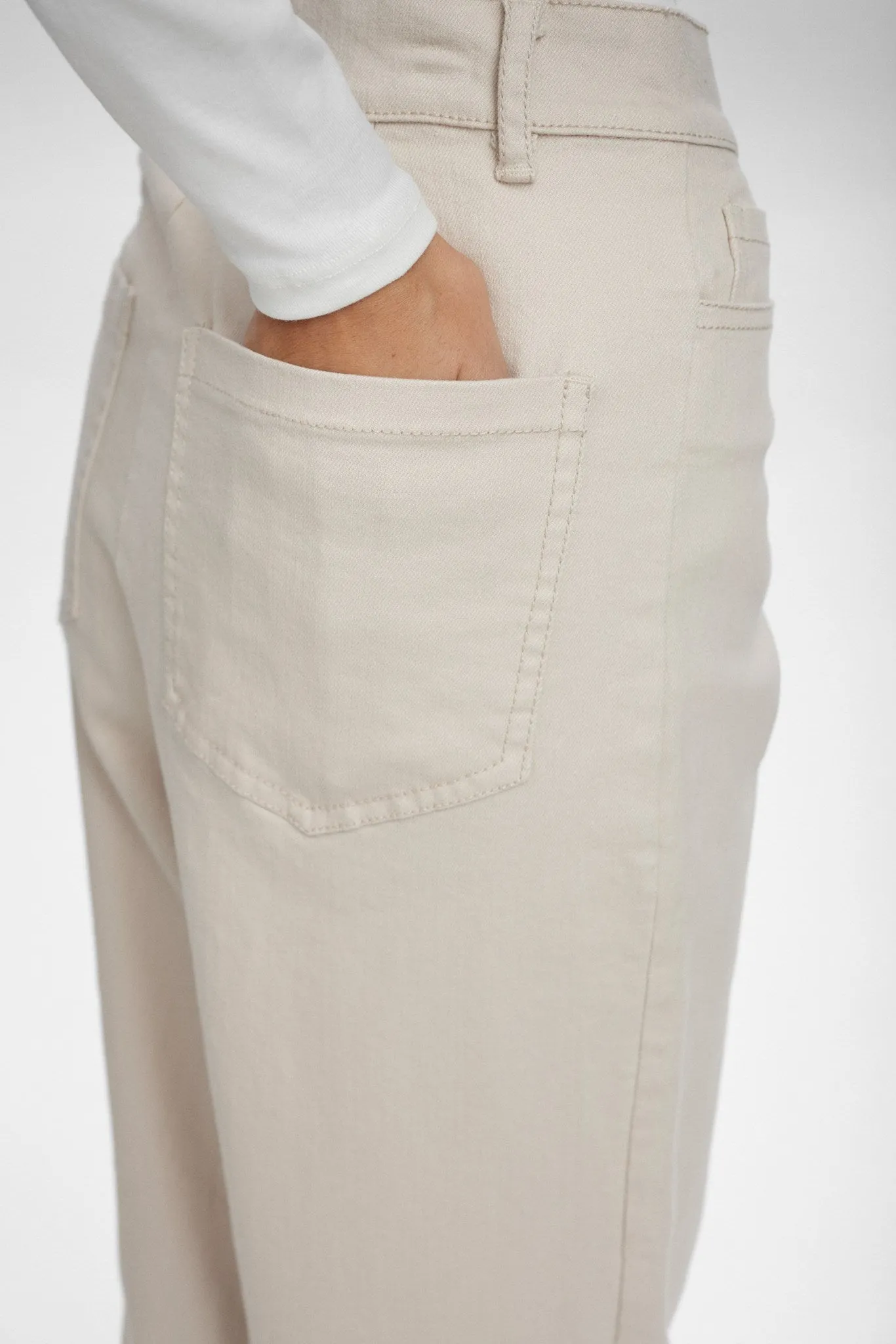 NULULU PANTS CROPPED - Grey Morn