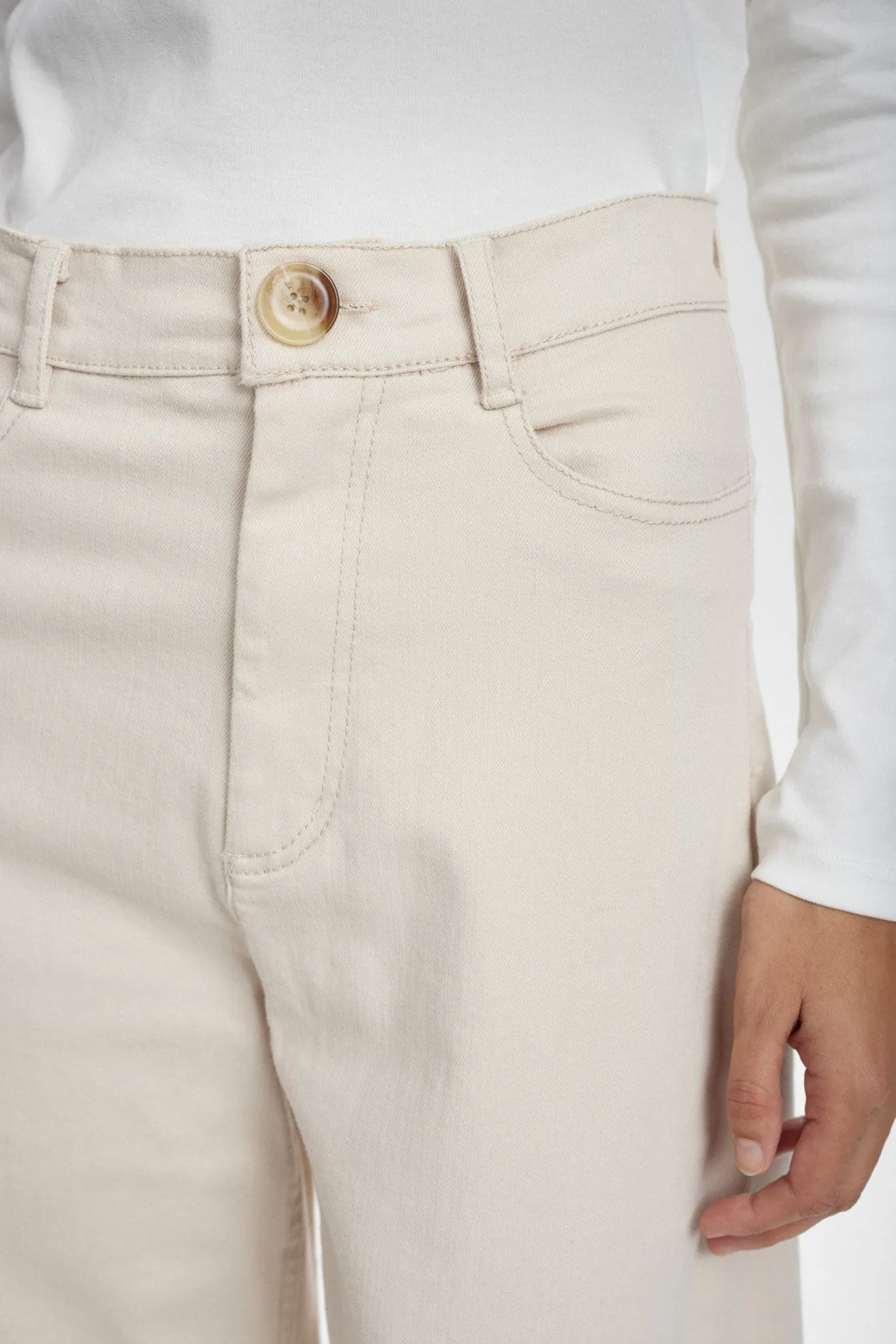 NULULU PANTS CROPPED - Grey Morn