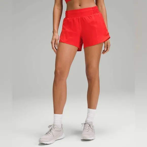 NWOT Lululemon Hotty Hot HR Lined Short 4&quot; - Hot Heat - 2