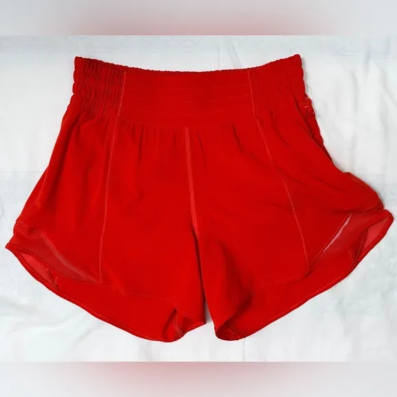 NWOT Lululemon Hotty Hot HR Lined Short 4&quot; - Hot Heat - 2