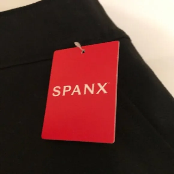 NWT Spanx Women's Polished Stretch Cotton 6&quot; Shorts Black Pullon Size Medium