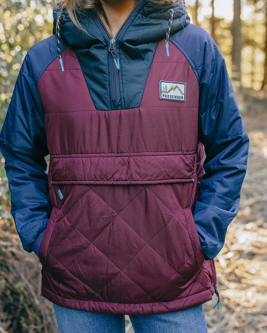 Ocean Recycled Insulated 1/2 Zip Jacket - Windsor Wine