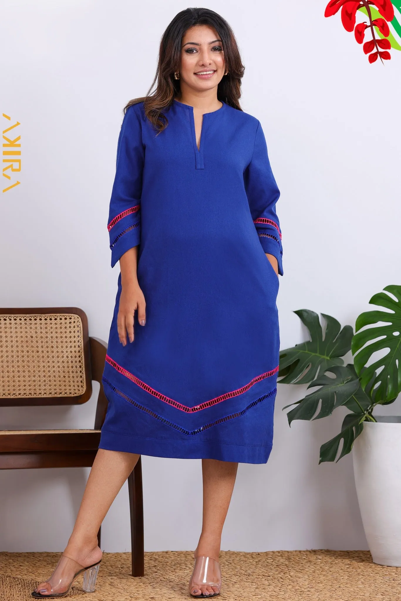 Oceanic Vibe Linen Dress | Kaftan, Bohemian Dress, Floral Dress, Boho Maxi Dress