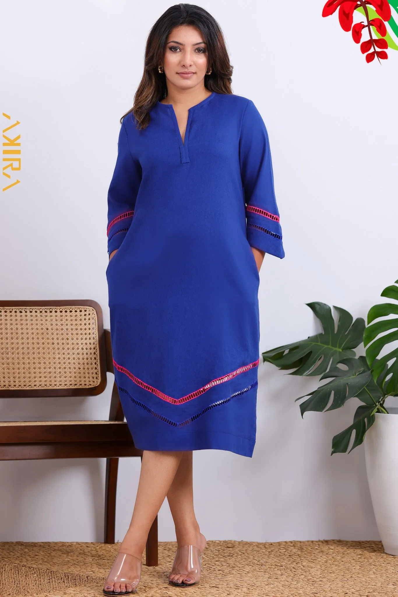 Oceanic Vibe Linen Dress | Kaftan, Bohemian Dress, Floral Dress, Boho Maxi Dress