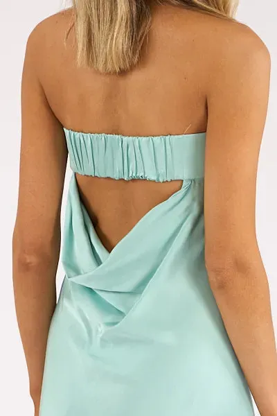Oona Strapless Satin Midi Dress