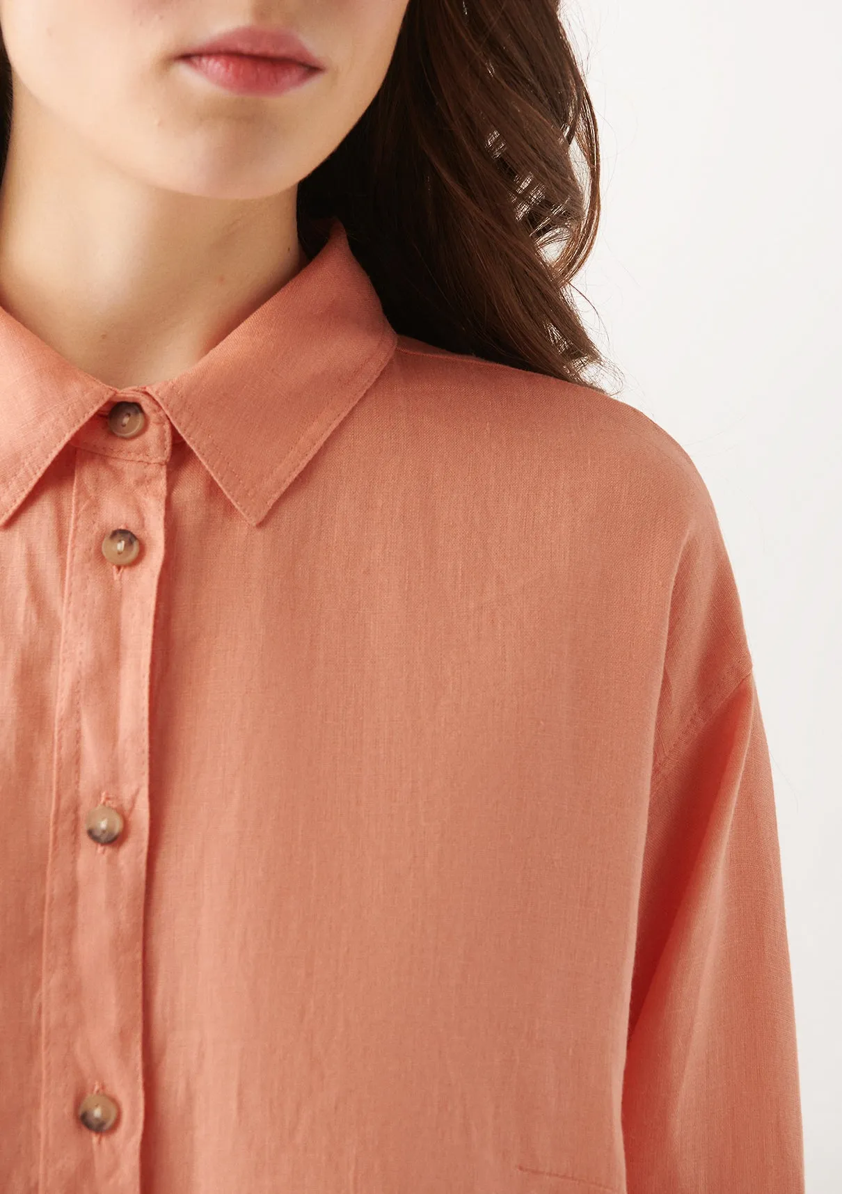 Orange Linen Shirt