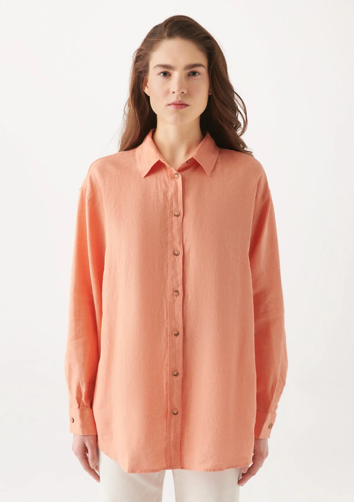 Orange Linen Shirt